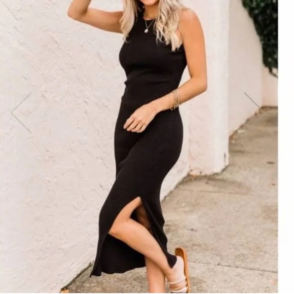 House of Harlow 1960 Dresses & Skirts - House of Harlow 1960 Black Midi Tank Dress w/Ribbing Sz XS